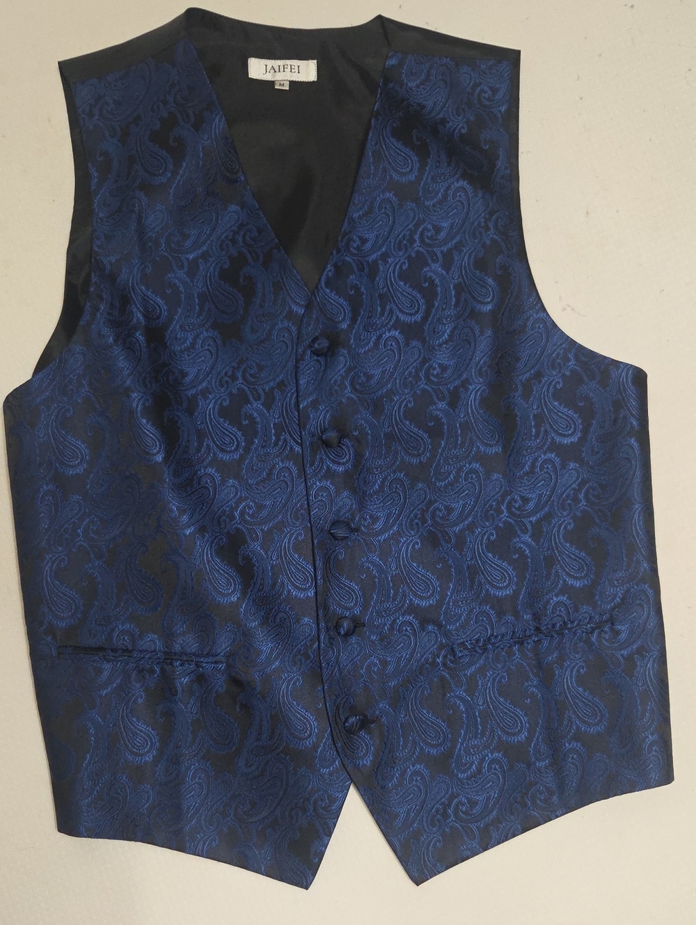Men's Paisley Dress Vest in Deep Navy